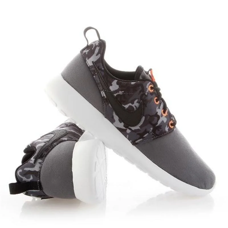 Šedé dětské boty Nike Roshe s moro vzorem