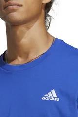 Modré pánské tričko s vyšitým logem Adidas Essentials