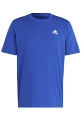 Modré pánské tričko s vyšitým logem Adidas Essentials