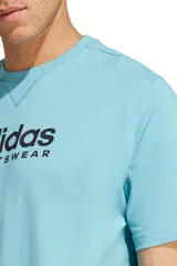 Světle modré pánské tričko s logem Adidas