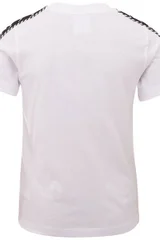 Dětské bílé tričko s logem na rukávech Kappa
