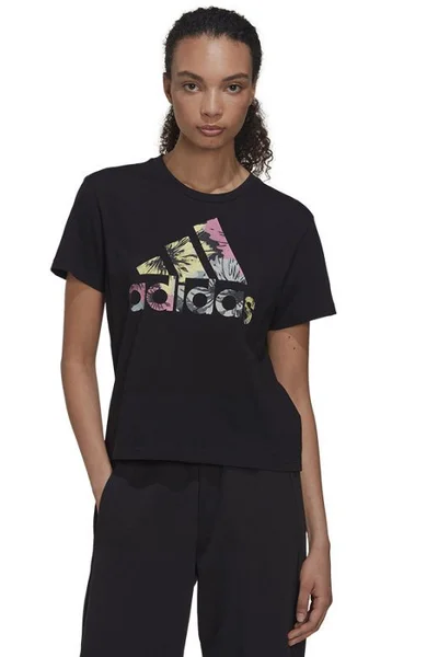 Dámské černé tričko Allover Print Reg Adidas