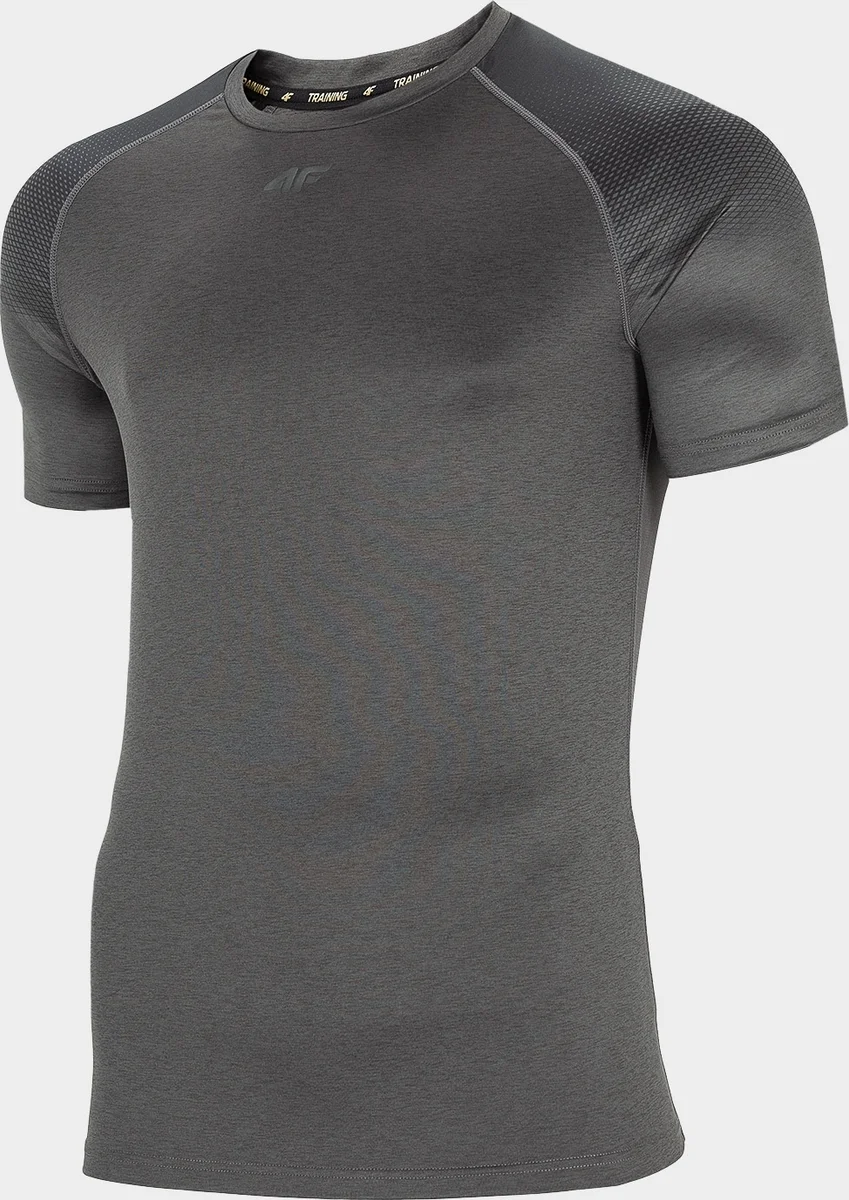 Tmavě šedé pánské funkční tričko 4F s krátkým rukávem