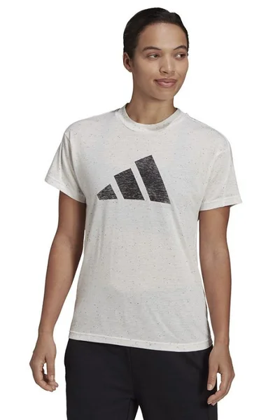 Dámské bílé tričko s velkým kontrastním logem Adidas