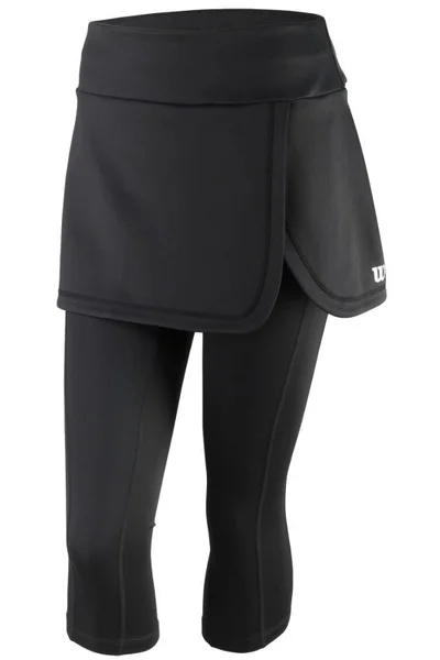 Dámské černé tenisové legíny se sukní Wilson Capri Skort