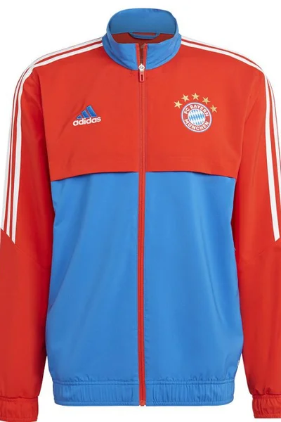 Pánská červeno-modrá mikina FC Bayern Pre Adidas