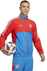 Pánská červeno-modrá mikina FC Bayern Pre Adidas