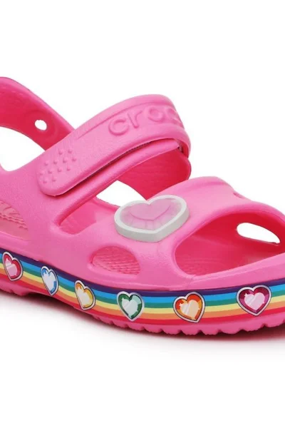 Dětské růžové sandály Crocs Fun Lab Rainbow Sandal