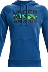 Modrá sportovní mikina Under Armour Rival FLC Signature HD