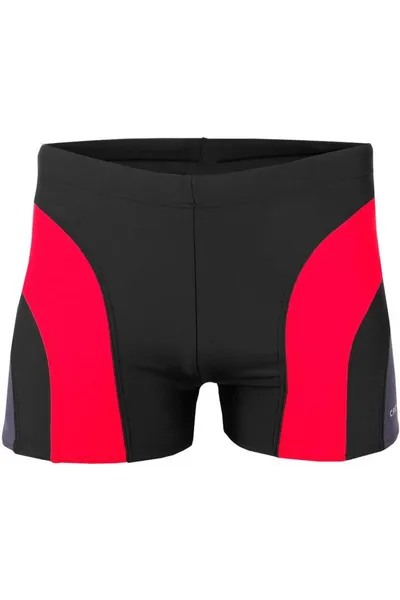 Pánské černo-červené boxerkové plavky Crowell Sykes