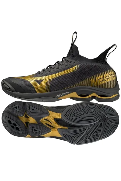 Pánské černé volejbalové boty Wave Lighting Neo2 Mizuno