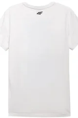 Bílé pánské tričko 4F s grafickým potiskem