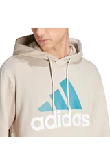 Pánská béová mikina Adidas Essentials French Terry Big Logo Hoodie