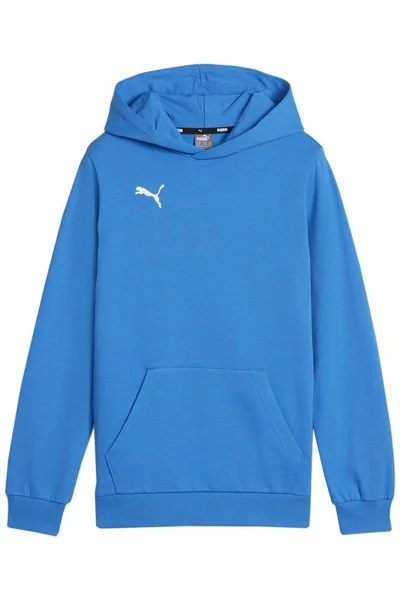 Dětská modrá bavlněná mikina s kapucí Puma