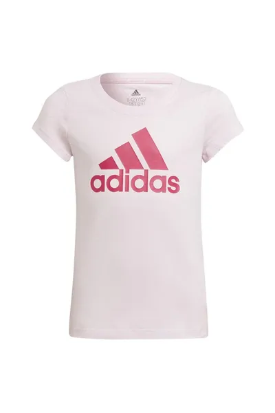 Růžové dívčí tričko Adidas s velkým logem
