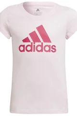 Růžové dívčí tričko Adidas s velkým logem