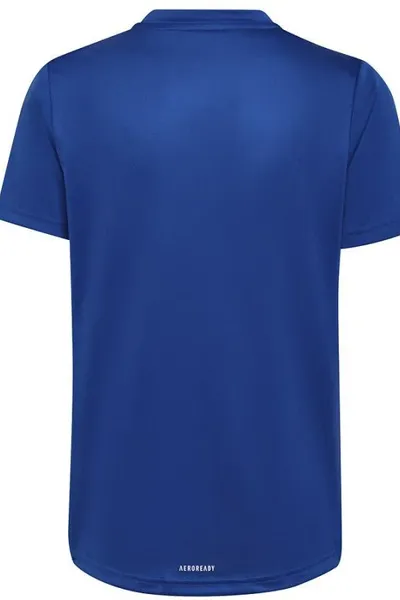 Dětské modré tréninkové tričko s krátkým rukávem Adidas