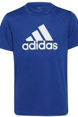 Dětské modré tréninkové tričko s krátkým rukávem Adidas