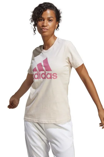 Dámské béžové tričko Adidas Big Logo Tee