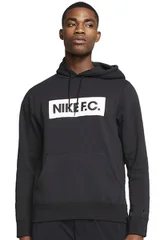 Černá pánská mikina Nike F.C. s bílým nápisem