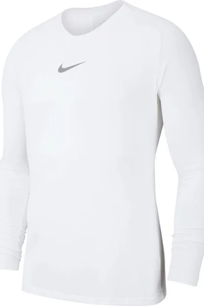 Pánské bílé fotbalové tričko  s dlouhým rukávem Nike Dri-FIT