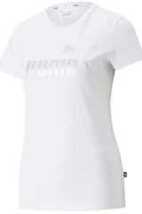 Dámské bílé tričko ESS+ Metallic Logo Puma