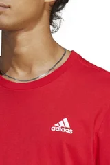 Červené pánské tričko adidas s vyšívaným logem ADIDAS