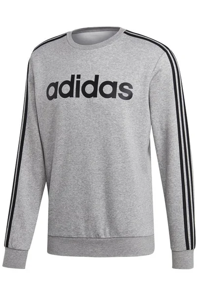 Sportovní pánská šedá mikina Adidas s pruhy