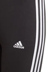 Černé dětské legíny Adidas s bílými pruhy