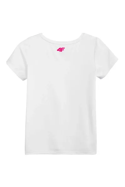Dívčí bílé tričko  4F