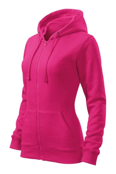 Dámská růžová mikina s kapucí na zip - Malfini Trendy Zipper