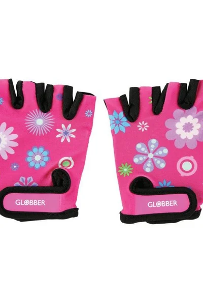 Dětské růžové cyklistické rukavice Globber