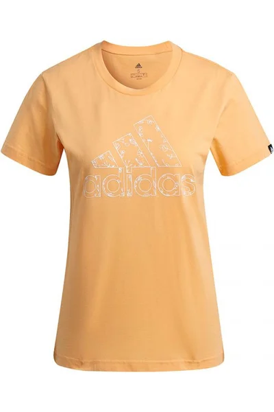 Dámské žluté tričko Adidas s květinovým vzorem