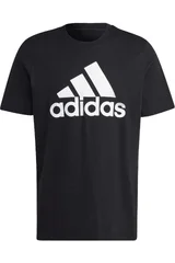 Bavlněné černé pánské tričko s logem Adidas