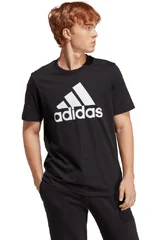 Bavlněné černé pánské tričko s logem Adidas