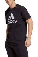 Bavlněné černé pánské tričko s logem Adidas