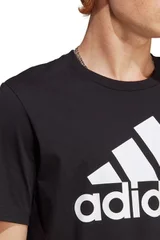 Bavlněné černé pánské tričko s logem Adidas