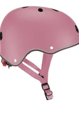 Růžová dětská cyklistická helma Globber LED
