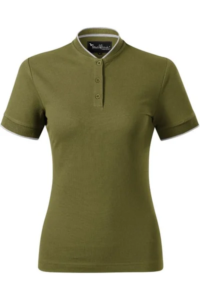 Khaki dámské polo tričko Malfini bavlněné