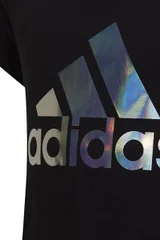 Dívčí černé tričko Dance Metallic Print  Adidas