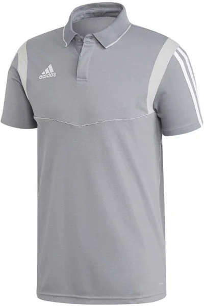 Pánské šedé fotbalové polo tričko Tiro 19 Cotton Adidas