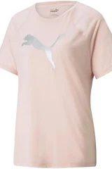 Dámské světle růžové tričko Evostripe  Puma