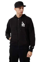 Pánská černá mikina Mlb League Los Angeles Dodgers Essential Zip New Era