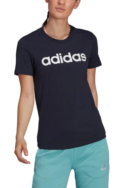 Tmavě modré dámské tričko s krátkými rukávy Adidas ADIDAS