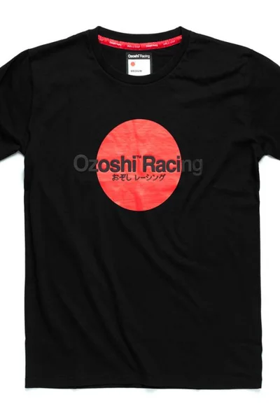 Pánské tričko Ozoshi Yoshito - černé tričko s japonským designem a velkým gumovým potiskem