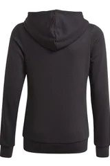 Dětská černá mikina s kapucí Adidas Essentials Logo Full-Zip Hoodie