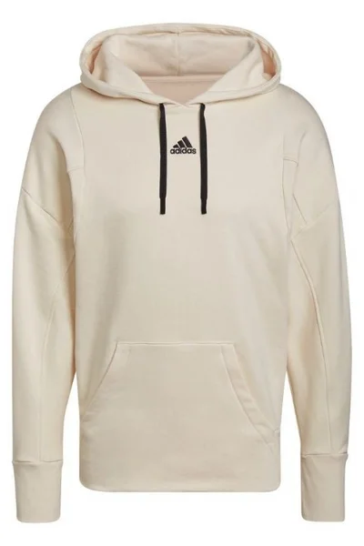 Beige Klasická Pánská Mikina s Kapucí ADIDAS