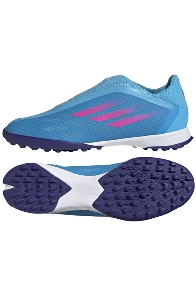 Světle modré pánské kopačky bez šněrování Adidas