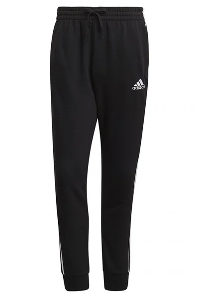 Pánské černé sportovní kalhoty Essentials Tapered Cuff 3 Stripes  Adidas