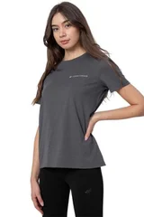 Dámské šedé bavlněné tričko  4F
